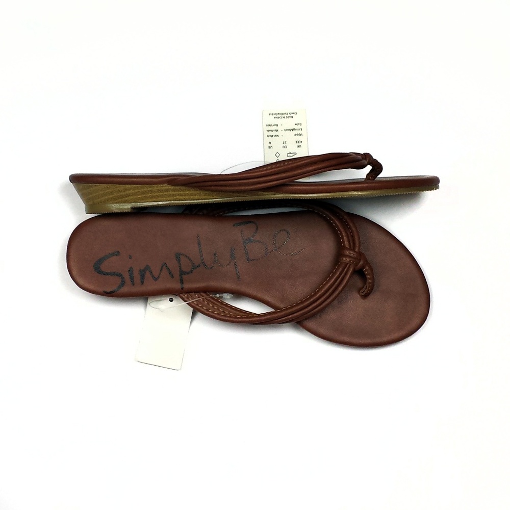 Simply Be Toe-post Wedge Sandals sz 6ww